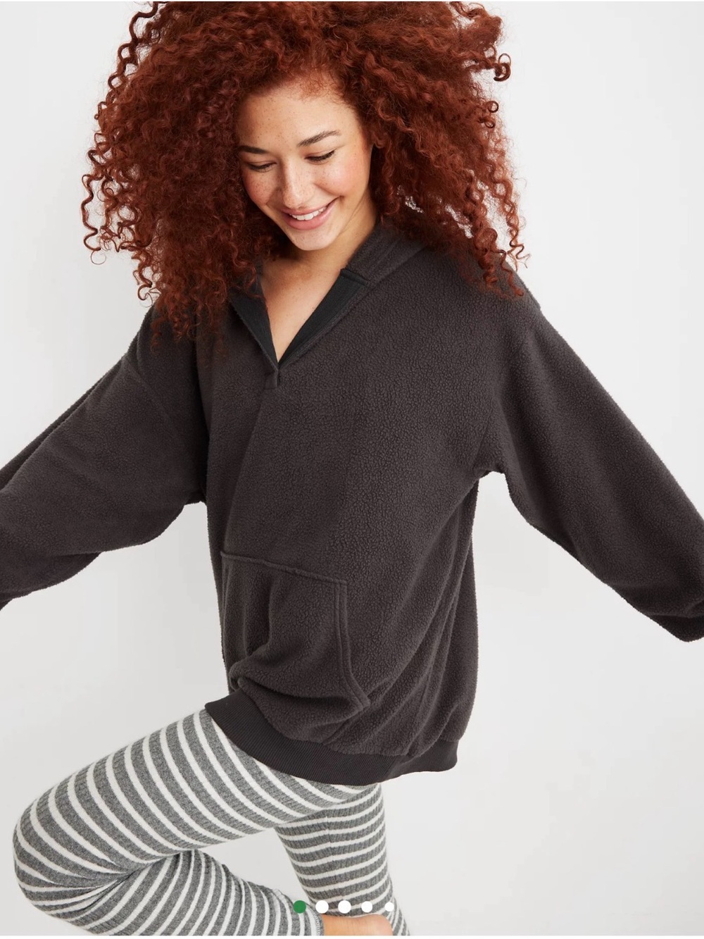 aerie Snowed In Fleece Hoodie Sherpa